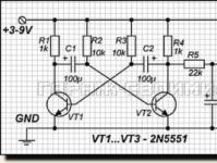 Sirene de ataque aéreo faça você mesmo em dois transistores, circuito de sirene de 12 volts