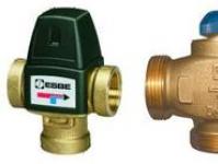 Thermostat and three-way valve for heating: device and application